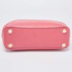 Pre Owned MICHAEL Michael Kors Coral Pink Leather Medium Florence Satchel