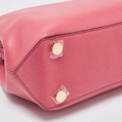 Pre Owned MICHAEL Michael Kors Coral Pink Leather Medium Florence Satchel