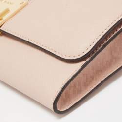 Pre Owned MICHAEL Michael Kors Dusty Pink Leather Studded Tina Ballet Clutch Bag