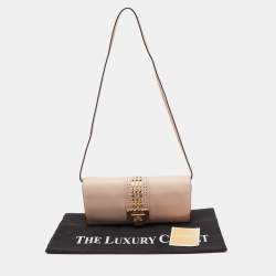 Pre Owned MICHAEL Michael Kors Dusty Pink Leather Studded Tina Ballet Clutch Bag