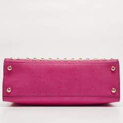 مملوكة مسبقًا حقيبة يد توتس مايكل مايكل كورس هاميلتون نورث ساوث جلد وردي مرصعة كبيرة