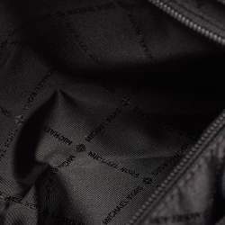 Michael Kors Black Signature Coated Canvas and Leather Large Jet Set Travel Messenger Bag