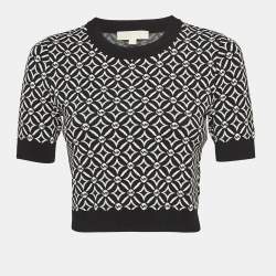 MICHAEL Michael Kors Monogram Patterned Knit Crop Top S