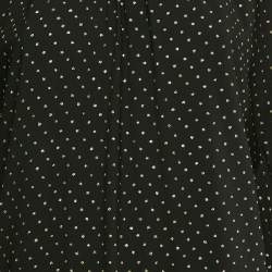 MICHAEL Michael Kors Black Dot Print Crepe Chain Detail Kaftan Dress S/M