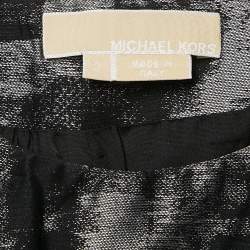 Michael Kors Black/Grey Abstract Jacquard Tunic Top S