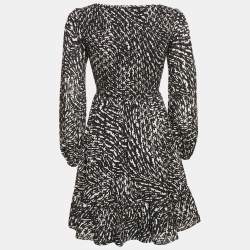 MICHAEL Michael Kors Black Broderie Anglaise Cotton Smocked Mini Dress XXS