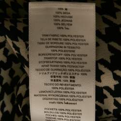 MICHAEL Michael Kors Black  Houndstooth Printed Silk Zip Front Top XS