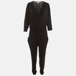MICHAEL Michael Kors Black Jersey Studded Jumpsuit XL
