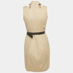 Pre Owned MICHAEL Michael Kors Beige Cotton Belted Mini Dress XS
