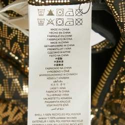 Pre Owned MICHAEL Michael Kors Black/Gold Metallic Logo Ciré Reversible Puffer Jacket XS