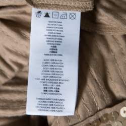 Pre Owned Michael Michael Kors Gold Sequined Wrap Dress S