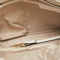 مملوكة مسبقًا MICHAEL Michael Kors White/Black Leather Small Taryn Satchel