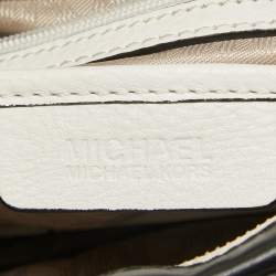 مملوكة مسبقًا MICHAEL Michael Kors White/Black Leather Small Taryn Satchel