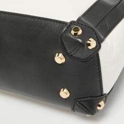 مملوكة مسبقًا MICHAEL Michael Kors White/Black Leather Small Taryn Satchel