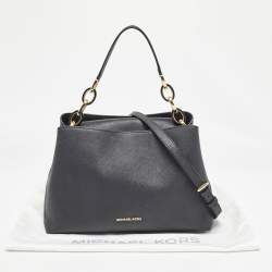 Pre Owned MICHAEL Michael Kors Black Saffiano Leather Portia Top Handle Bag