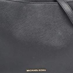 Pre Owned MICHAEL Michael Kors Black Saffiano Leather Portia Top Handle Bag