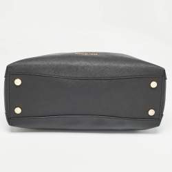 Pre Owned MICHAEL Michael Kors Black Saffiano Leather Portia Top Handle Bag
