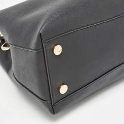 Pre Owned MICHAEL Michael Kors Black Saffiano Leather Portia Top Handle Bag