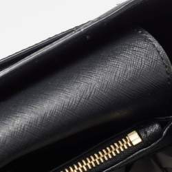 Pre Owned MICHAEL Michael Kors Black Saffiano Leather Portia Top Handle Bag