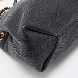 MICHAEL Michael Kors Black Pebbled Leather Chain Shoulder Bag