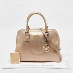 MICHAEL Michael Kors Gold Leather Satchel