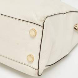 MICHAEL Michael Kors Off White Leather Middle Zip Tote