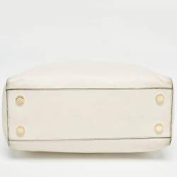 MICHAEL Michael Kors Off White Leather Middle Zip Tote