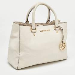 MICHAEL Michael Kors Off White Leather Middle Zip Tote