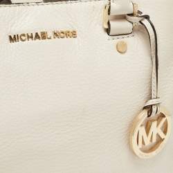 MICHAEL Michael Kors Off White Leather Middle Zip Tote
