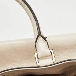 MICHAEL Michael Kors Off White Leather Middle Zip Tote