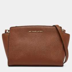 MICHAEL Michael Kors Brown Leather Small Selma Crossbody Bag