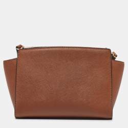 MICHAEL Michael Kors Brown Leather Small Selma Crossbody Bag