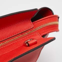 Pre Owned MICHAEL Michael Kors Red Saffiano Leather Large Selma Tote