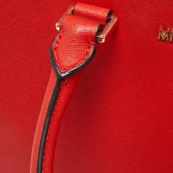 Pre Owned MICHAEL Michael Kors Red Saffiano Leather Large Selma Tote
