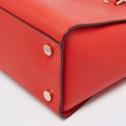 Pre Owned MICHAEL Michael Kors Red Saffiano Leather Large Selma Tote