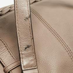 Pre Owned MICHAEL Michael Kors Beige Leather Gladstone Satchel