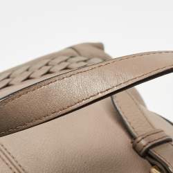 Pre Owned MICHAEL Michael Kors Beige Leather Gladstone Satchel