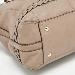 Pre Owned MICHAEL Michael Kors Beige Leather Gladstone Satchel