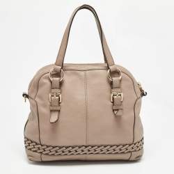 Pre Owned MICHAEL Michael Kors Beige Leather Gladstone Satchel