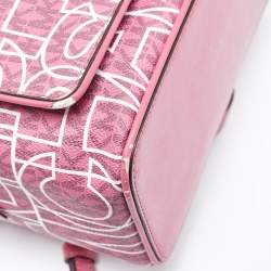 MICHAEL Michael Kors Pink Signature Coated Canvas and Leather Backpack