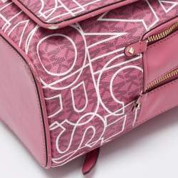 MICHAEL Michael Kors Pink Signature Coated Canvas and Leather Backpack