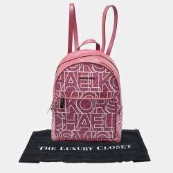 MICHAEL Michael Kors Pink Signature Coated Canvas and Leather Backpack
