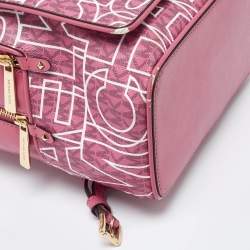 MICHAEL Michael Kors Pink Signature Coated Canvas and Leather Backpack