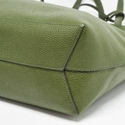 Pre Owned MICHAEL Michael Kors Green Leather XL East West Eliza Tote