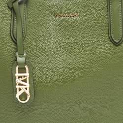 Pre Owned MICHAEL Michael Kors Green Leather XL East West Eliza Tote