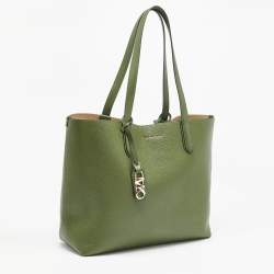 Pre Owned MICHAEL Michael Kors Green Leather XL East West Eliza Tote