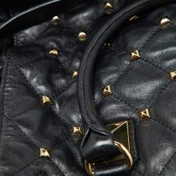 Pre Owned MICHAEL Michael Kors Black Leather Large Studded Hamilton North South Tote