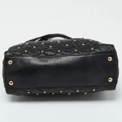 Pre Owned MICHAEL Michael Kors Black Leather Large Studded Hamilton North South Tote