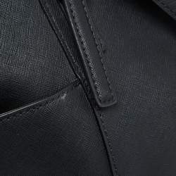 Pre Owned MICHAEL Michael Kors Black Leather Medium Jet Set Top Zip Tote