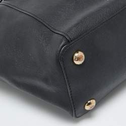 Pre Owned MICHAEL Michael Kors Black Leather Medium Jet Set Top Zip Tote